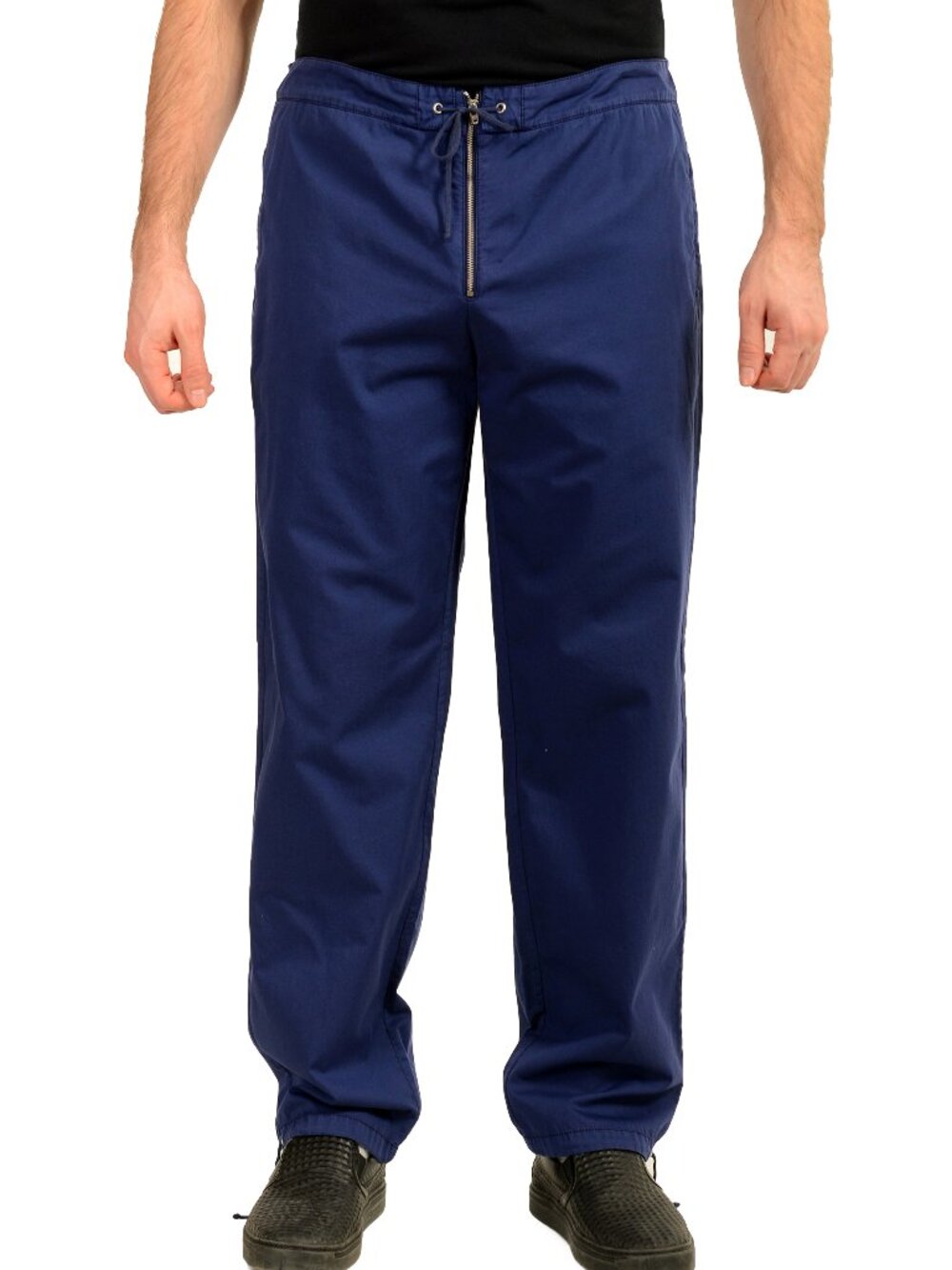 Malo Men's Navy Blue Flat Front Casual Pants US 36 IT 52